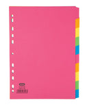 Elba Bright Coloured Card Dividers A4 Multipunched 10 Part 400008300 - ONE CLICK SUPPLIES