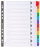 Exacompta Index 1-12 A4 Extra Wide 160gsm Card White with Coloured Plastic Tabs - 4112E - ONE CLICK SUPPLIES