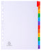 Exacompta Index 1-12 A4 Extra Wide 160gsm Card White with Coloured Plastic Tabs - 4112E - ONE CLICK SUPPLIES