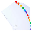 Exacompta Index 1-12 A4 Extra Wide 160gsm Card White with Coloured Plastic Tabs - 4112E - ONE CLICK SUPPLIES