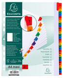 Exacompta Index 1-31 A4 Extra Wide 160gsm Card White with Coloured Mylar Tabs - 4131E - ONE CLICK SUPPLIES