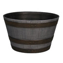 Fixtures Half Barrel Cask Planter Large, Grey 52cm x 32cm