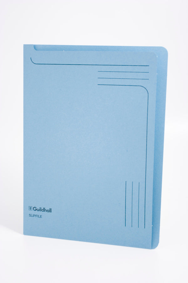 Guildhall Slipfile Manilla A4 Open 2 Sides 230gsm Blue (Pack 50) - 4601Z - ONE CLICK SUPPLIES