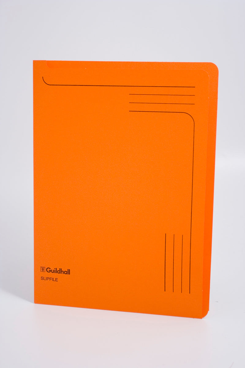 Guildhall Slipfile Manilla A4 Open 2 Sides 230gsm Orange (Pack 50) - 4607Z - ONE CLICK SUPPLIES