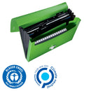 Leitz Recycle Polypropylene Expanding Concertina 5 Part File Green 46240055 - ONE CLICK SUPPLIES