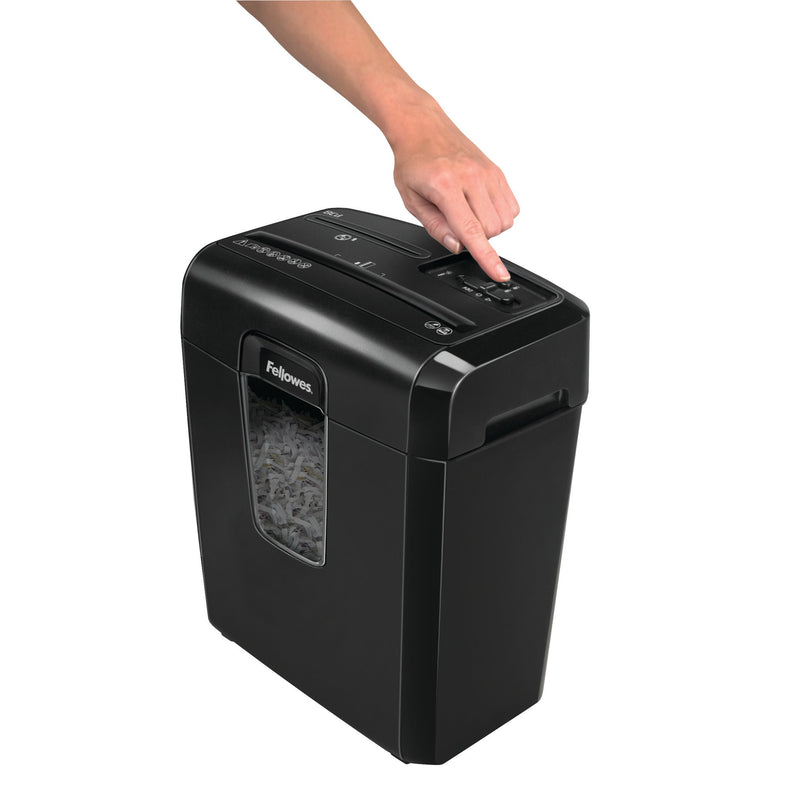 Fellowes Powershred 8Cd Cross Cut Shredder 14 Litre 8 Sheet Black 4692201 - ONE CLICK SUPPLIES