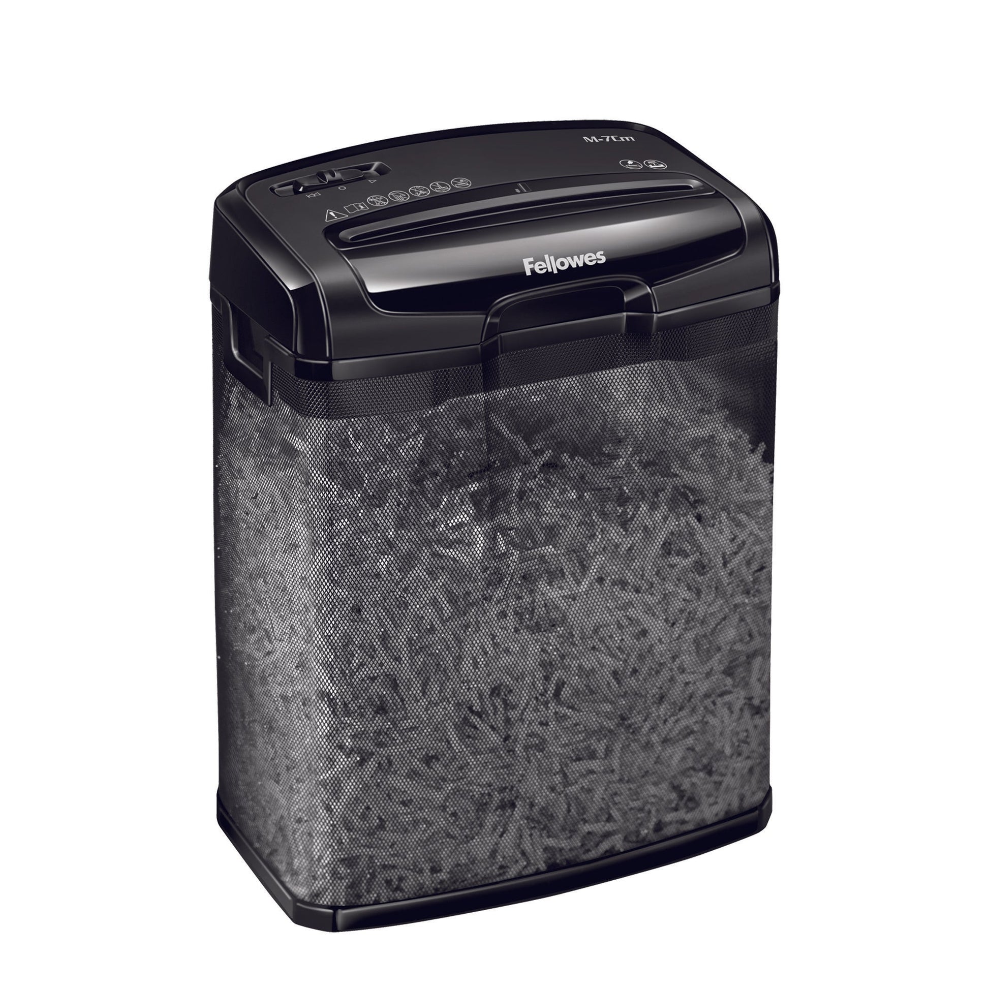 Fellowes M-7Cm Cross Cut Shredder 13 Litre 7 Sheet Black 4701901 - ONE CLICK SUPPLIES