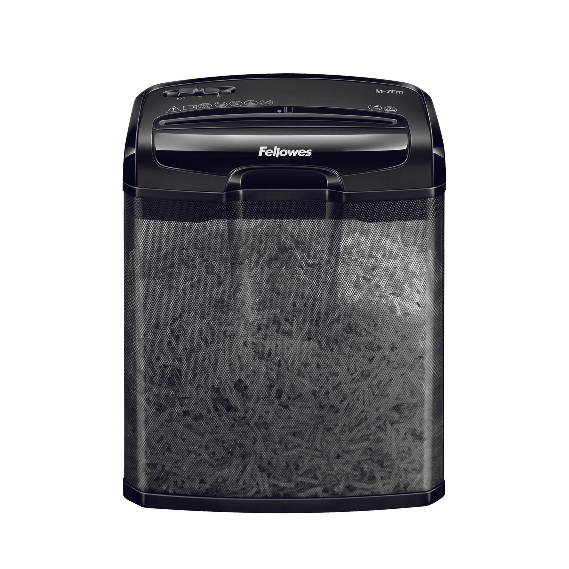 Fellowes M-7Cm Cross Cut Shredder 13 Litre 7 Sheet Black 4701901 - ONE CLICK SUPPLIES