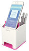 Leitz WOW Dual Colour Sound Pen Holder White/Pink 53631023 - ONE CLICK SUPPLIES