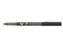Pilot V7 Hi-Tecpoint Liquid Ink Rollerball Pen 0.7mm Tip 0.5mm Line Black (Pack 12) - 101101201 - ONE CLICK SUPPLIES