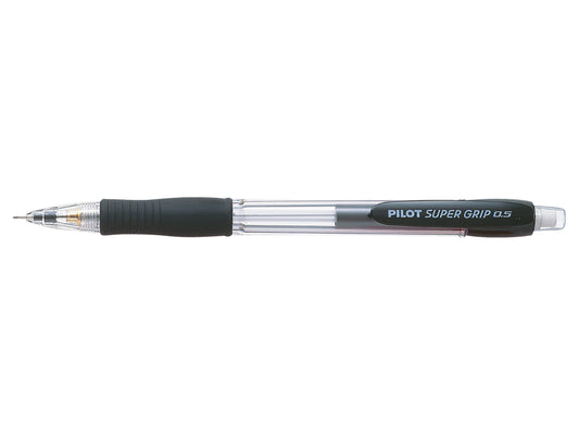 Pilot Super Grip Mechanical Pencil HB 0.5mm Lead Black/Transparent Barrel (Pack 12) - 506101201 - ONE CLICK SUPPLIES