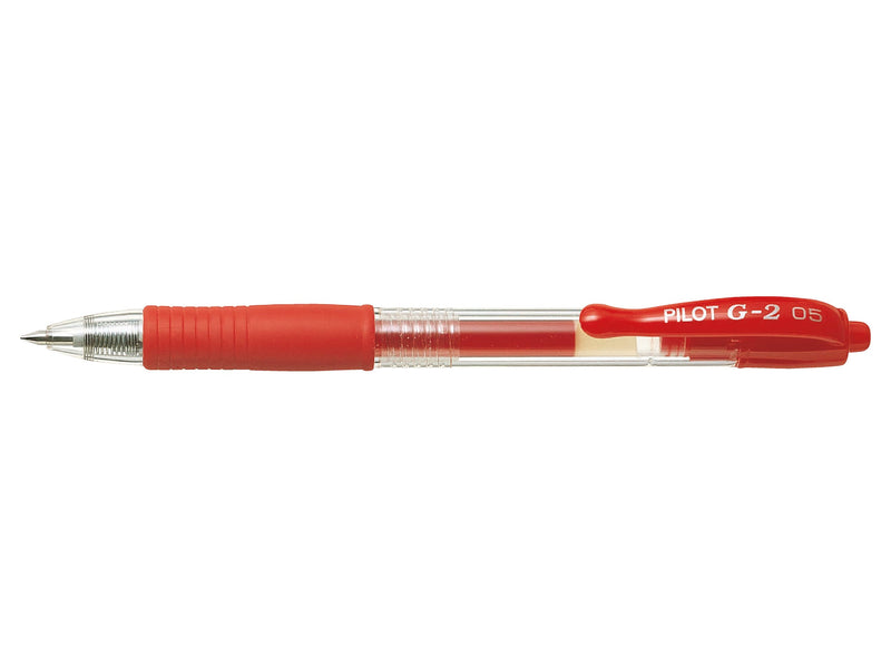 Pilot G-205 Retractable Gel Rollerball Pen 0.5mm Tip 0.32mm Line Red (Pack 12) - 40101202 - ONE CLICK SUPPLIES