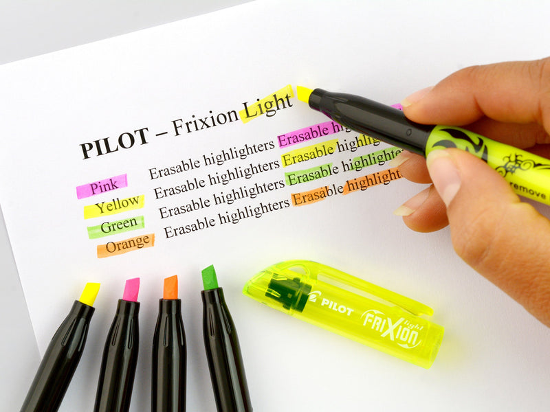 Pilot FriXion Light Erasable Highlighter Pen Chisel Tip 3.8mm Line Yellow (Pack 12) - 469101205 - ONE CLICK SUPPLIES