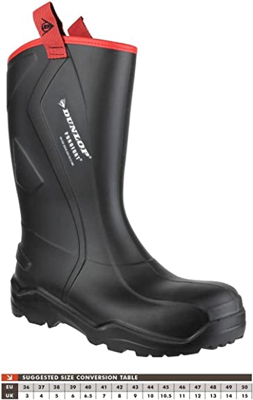 Dunlop Purofort Plus Rugged Full Safety Black ALL SIZES Boots - ONE CLICK SUPPLIES