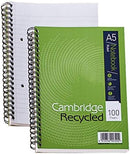 Cambridge Recycled A5 Wirebound Card Cover Notebook 100 Pages (Pack 5) 400020509