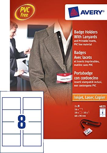 Avery Name Badge Holder with Lanyard 60x90mm (Pack 10) - 4825