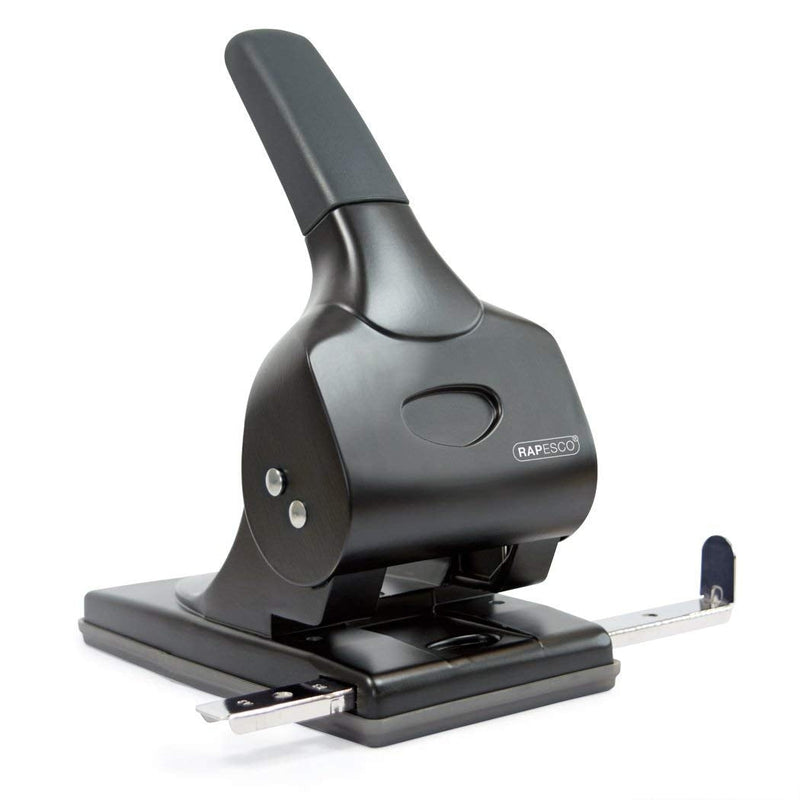 Rapesco 1015 Extra Heavy Duty 2-hole Punch 65-Sheet Capacity - Black/Grey - ONE CLICK SUPPLIES