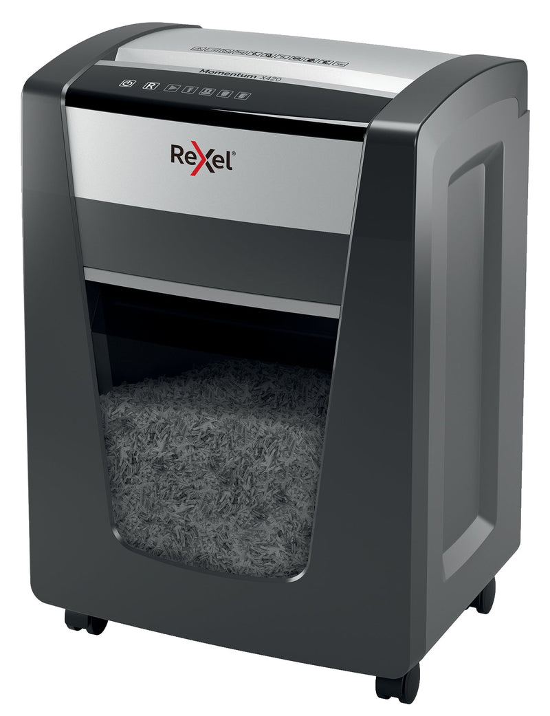 Rexel Momentum X420 Cross Cut Shredder 30 Litre 20 Sheet Black 2104578 - ONE CLICK SUPPLIES