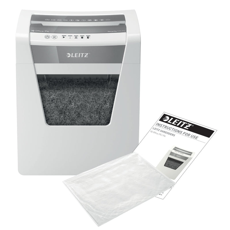 Leitz IQ Office Cross Cut Shredder 23 Litre 17 Sheet White DS 80031000 - ONE CLICK SUPPLIES