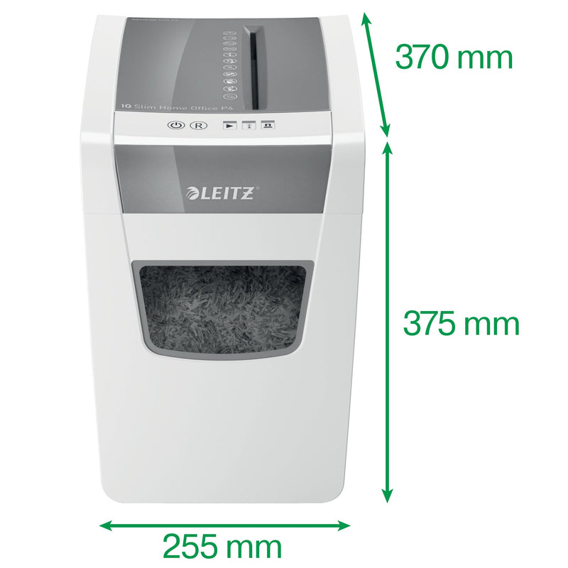 Leitz IQ Slim Home Office Cross Cut Shredder 23 Litre 10 Sheet White 80011000 - ONE CLICK SUPPLIES