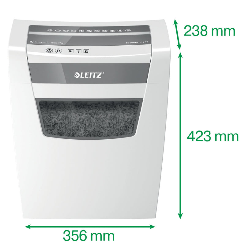 Leitz IQ Home Office Cross Cut Paper Shredder P4 23L White 80091000 - ONE CLICK SUPPLIES