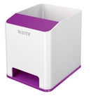 Leitz WOW Sound Pen Holder White/Purple 53631062 - ONE CLICK SUPPLIES