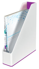 Leitz WOW Magazine File Dual Colour White/Purple 53621062 - ONE CLICK SUPPLIES