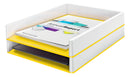 Leitz WOW Letter Tray Dual Colour White/Yellow 53611016 - ONE CLICK SUPPLIES