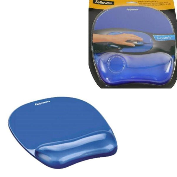 Fellowes Crystal Blue Mousepad and Wrist Rest Code 91141 - ONE CLICK SUPPLIES