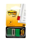 Post-it Index Flags Repositionable 25x43mm 12x50 Tabs Green (Pack 600) 7000029856 - ONE CLICK SUPPLIES