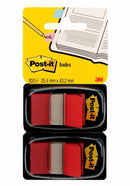 Post-it Index Medium Flags 25mm Red Dual Pack 50 Tabs Per Pack (Pack 100 Tabs) 7000047687 - ONE CLICK SUPPLIES