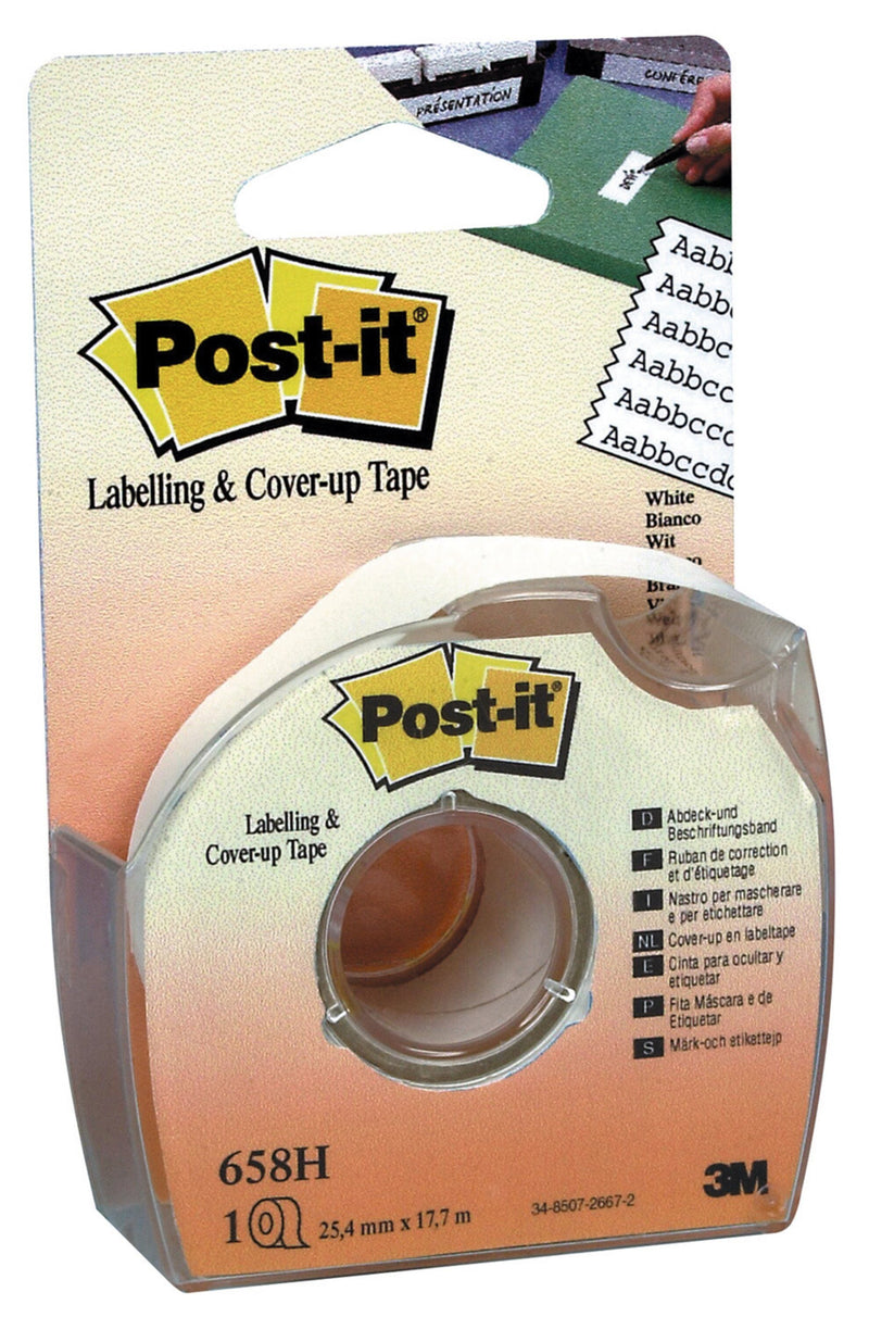 Post-it Cover-Up and Labelling Tape 25.4mmx17.7m White 658H - 7000052331 - ONE CLICK SUPPLIES