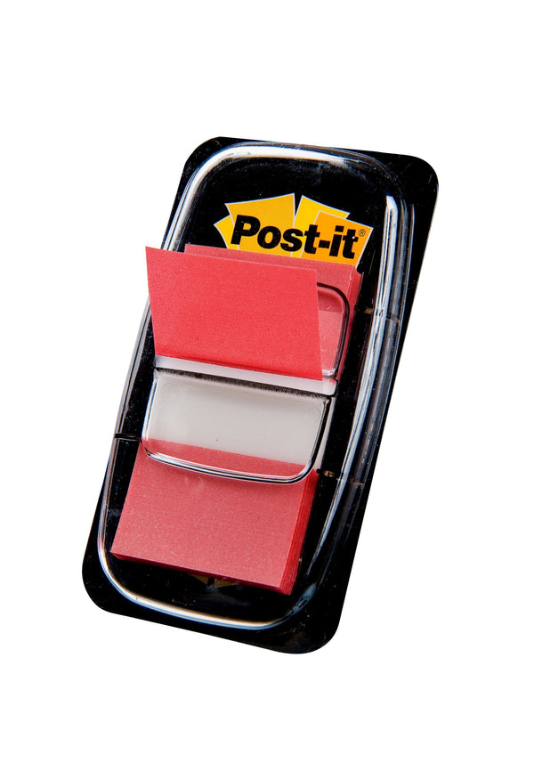 Post-it Index Flags Repositionable 25x43mm 12x50 Tabs Red (Pack 600) 7100089833 - ONE CLICK SUPPLIES