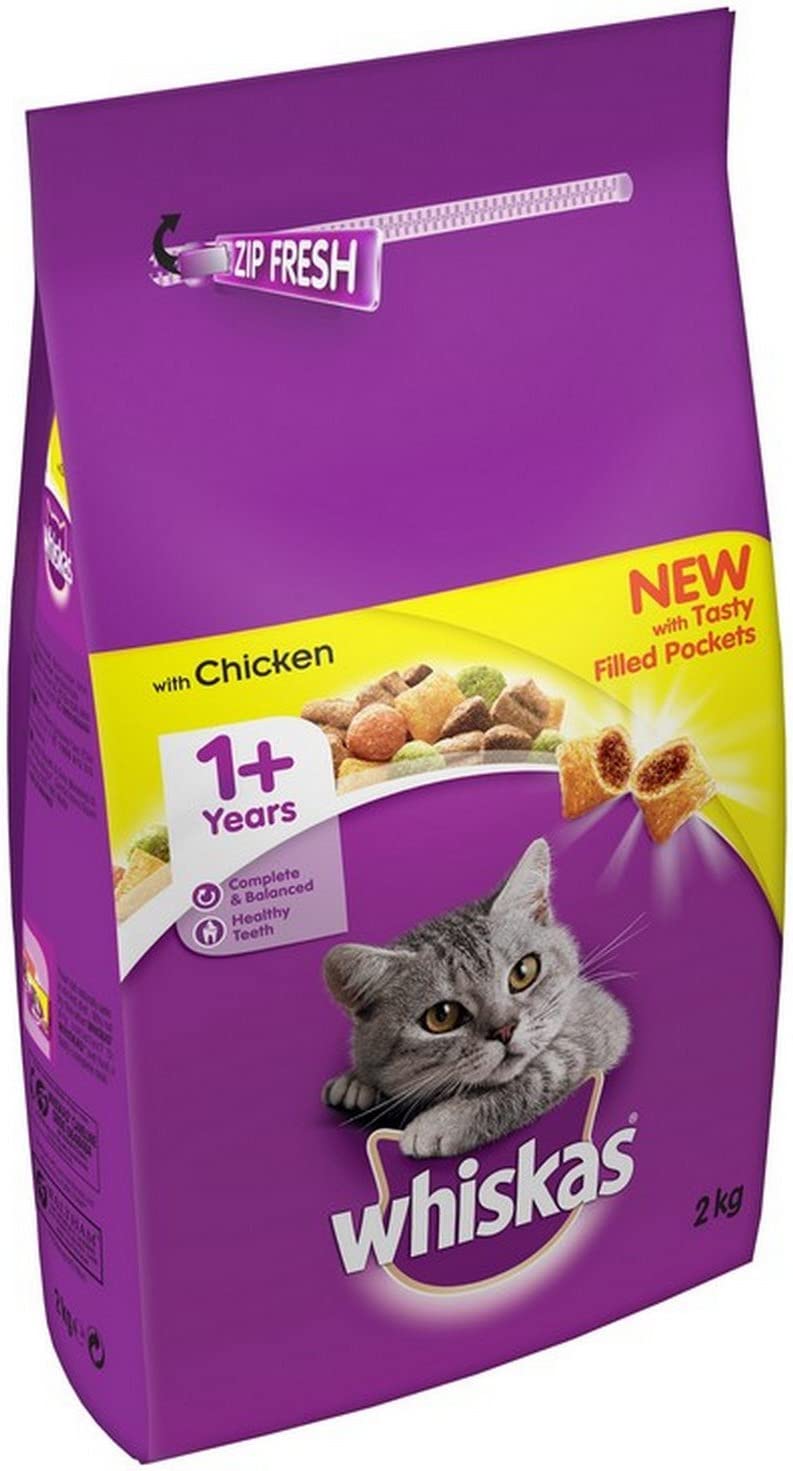 Whiskas 1+ Cat Complete Dry with Chicken 2kg - ONE CLICK SUPPLIES