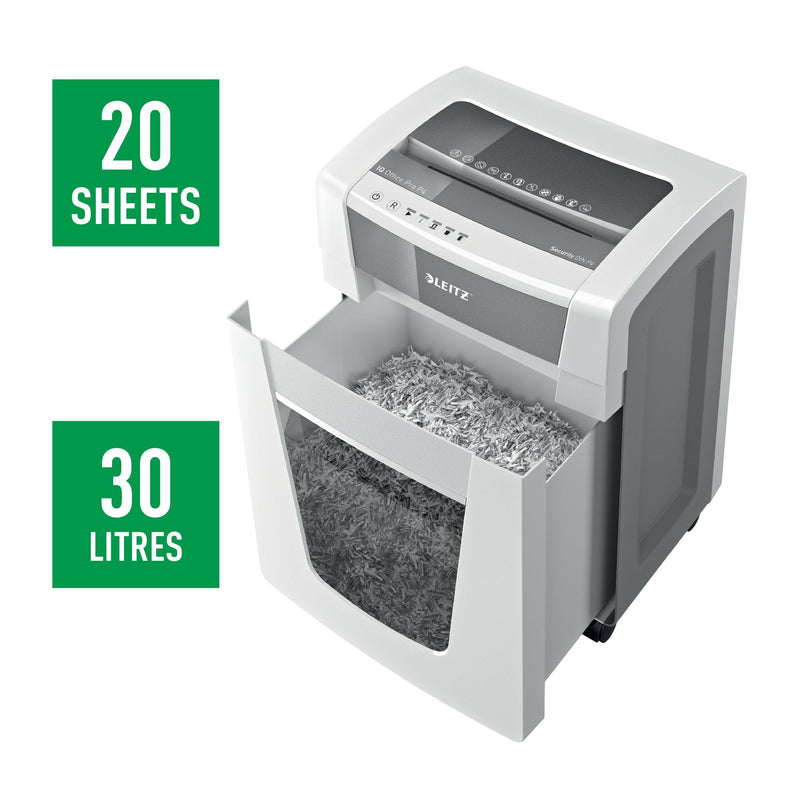 Leitz IQ Office Pro Cross Cut Shredder 30 Litre 22 Sheet White DS 80061000 - ONE CLICK SUPPLIES