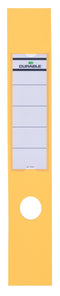 Durable Ordofix Lever Arch File Spine Label PVC 60x390mm Yellow (Pack 10) - 809004 - ONE CLICK SUPPLIES