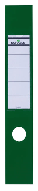 Durable Ordofix Lever Arch File Spine Label PVC 60x390mm Green (Pack 10) - 809005 - ONE CLICK SUPPLIES