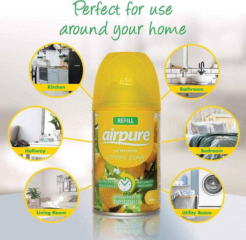 AirPure Citrus Zing Freshmatic Compatible Refill 250ml {1-24 Refills}