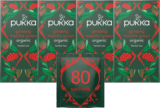 Pukka Tea Ginseng Matcha Green Individually Wrapped Enveloped Tea 20's