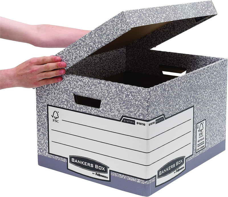 Bankers Box Storage Box Large Grey (Pack of 10) 01810-FFLP