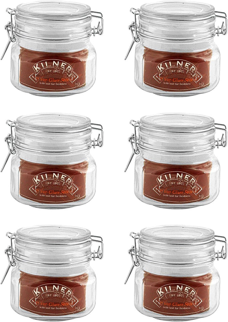 Kilner Branded 0.5 Litre Square Glass Clip Top Preservation Storage Jar.