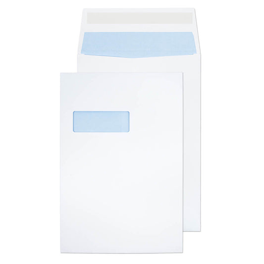 ValueX Pocket Gusset Envelope C4 Peel and Seal Window 25mm Gusset 140gsm White (Pack 125) - 9001 - ONE CLICK SUPPLIES