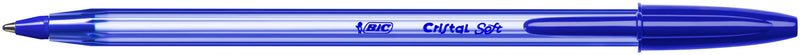 Bic Cristal Soft Ballpoint Pen 1.2mm Tip 0.35mm Line Blue (Pack 50) - 951434 - ONE CLICK SUPPLIES