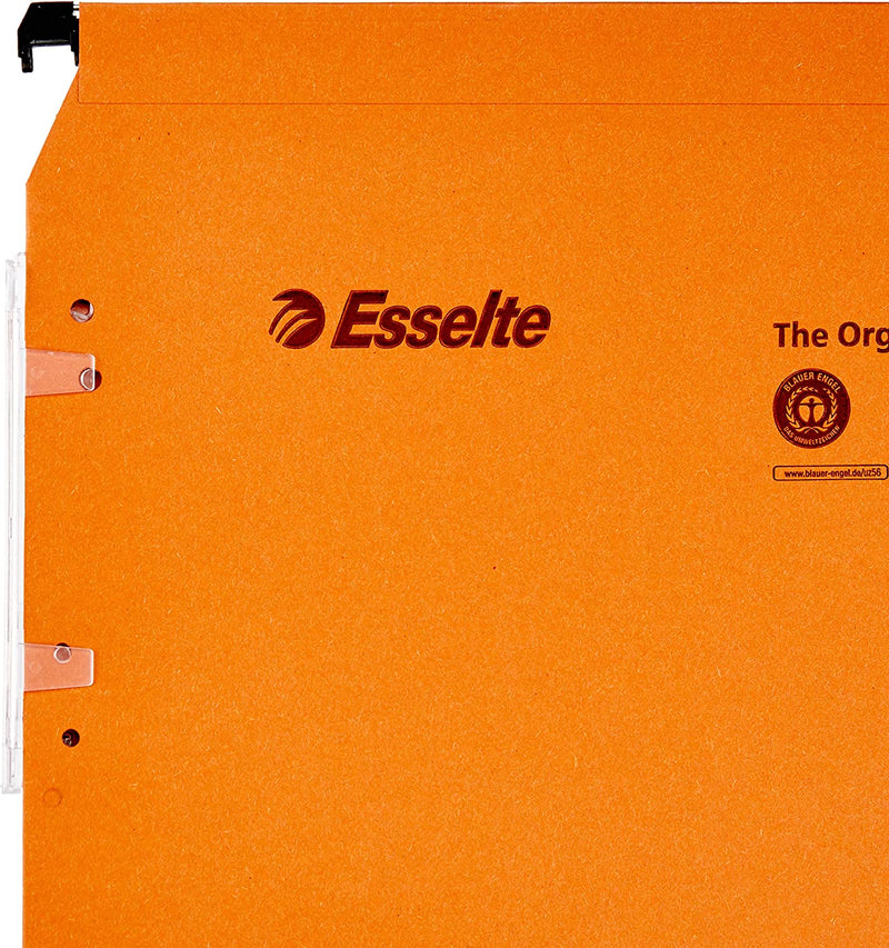 Esselte Orgarex A4 Lateral Suspension File Card 15mm Base Orange (Pack 25) 21628