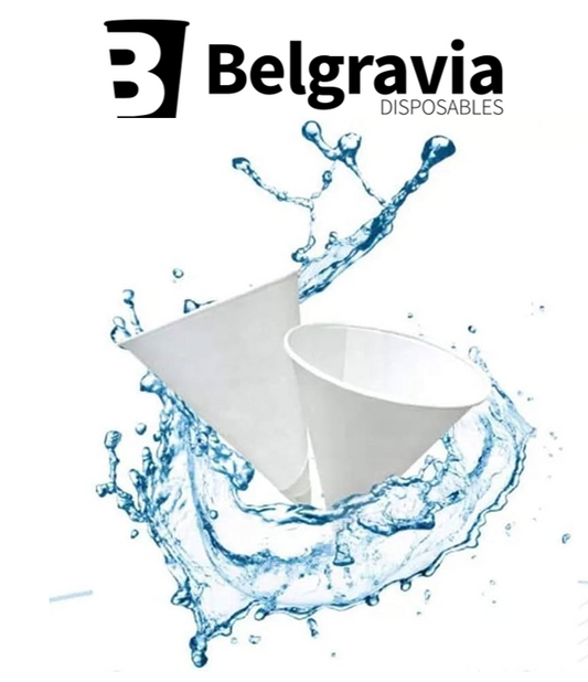 Belgravia Branded 4oz Water Drinking Cone Cup White ACPACC04