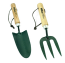 Hilka Carbon Steel Green Hand Trowel & Fork Set - ONE CLICK SUPPLIES