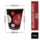 NEW Belgravia 16oz Triple Walled Paper Red & Black Ripple Cups & Black Lids 100s - ONE CLICK SUPPLIES