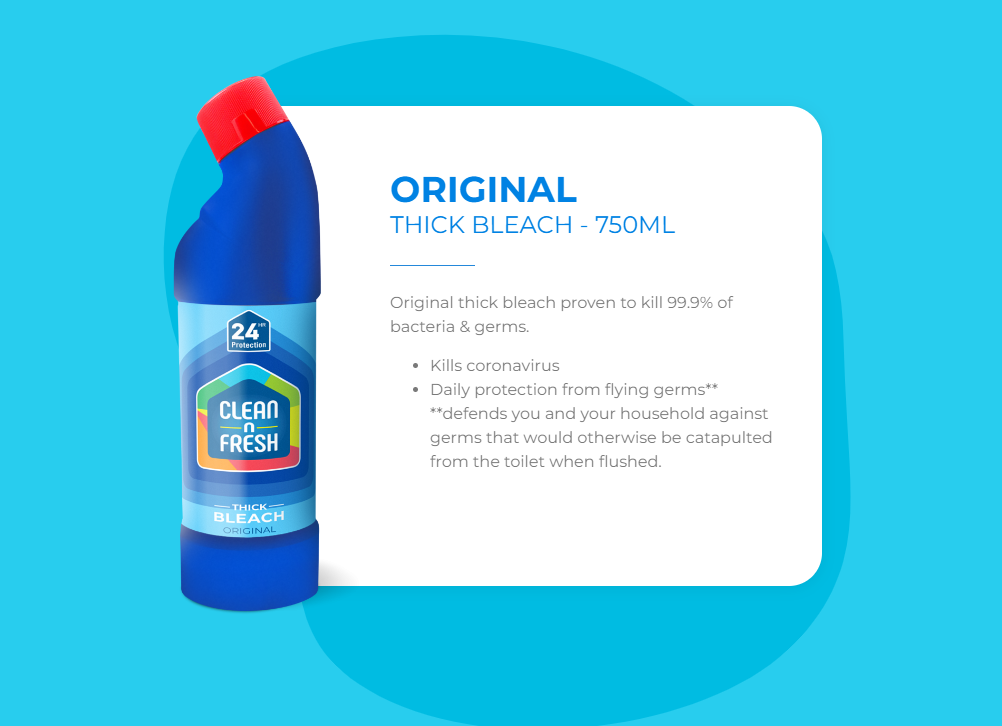 Clean n Fresh Original Blue Thick Bleach 750ml - ONE CLICK SUPPLIES