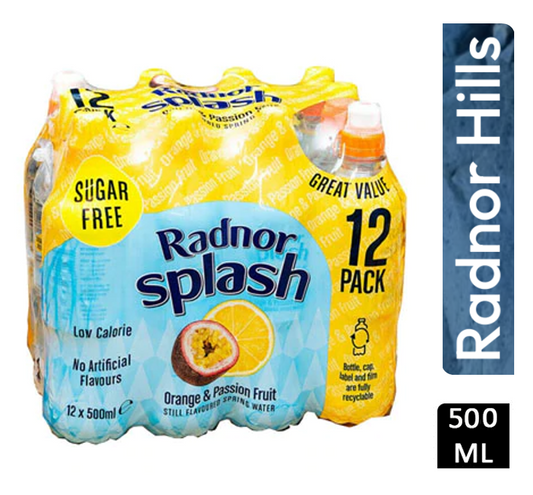 Radnor Splash Sugar Free Orange & Passionfruit 12x500ml - ONE CLICK SUPPLIES