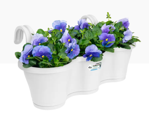 Elho Corsica Easy Hanger Trio White Planter {100% Recyclable} - ONE CLICK SUPPLIES